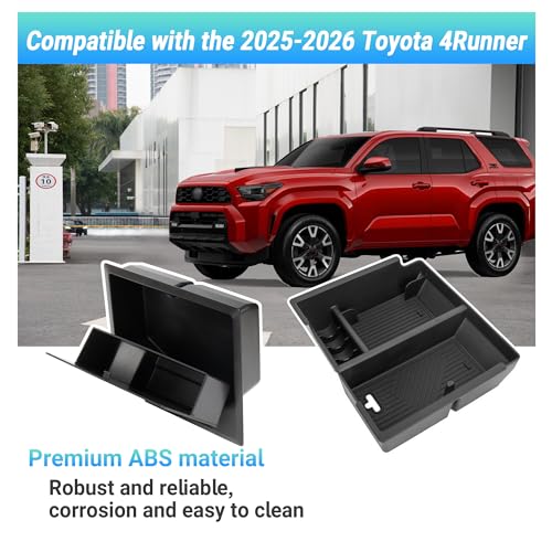 Sinminou Center Console Organizer Compatible with 2025-2026 Toyota 4Runner (6th Gen) Interior Accessories, Armrest Organizer Tray Insert with Hidden Storage Box for Coin and Sunglasses - Image 2
