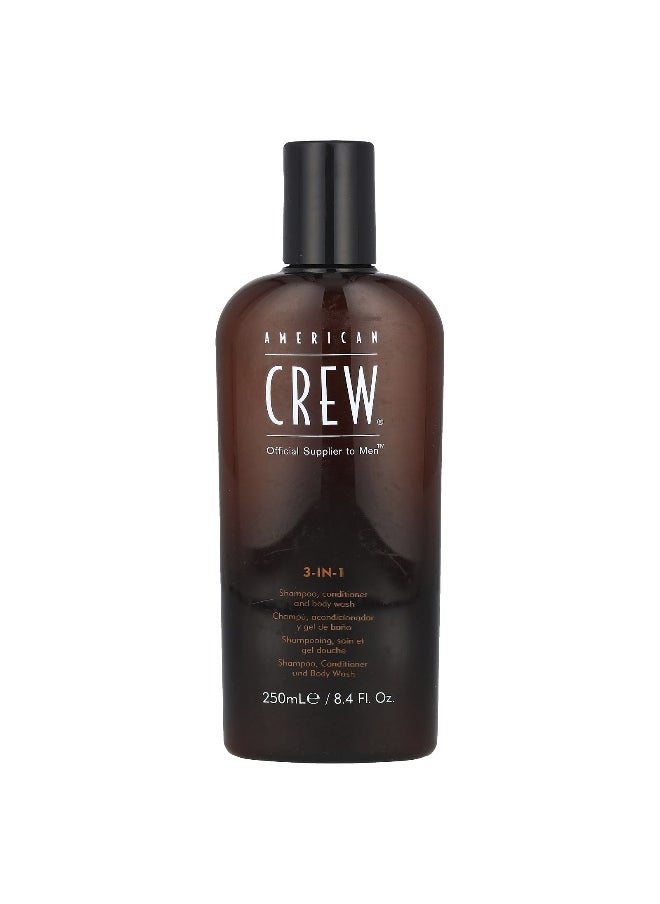 AMERICAN CREW American Crew, 3-In-1 Shampoo, Conditioner and Body Wash, 8.4 fl oz (250 ml)  - Image 1