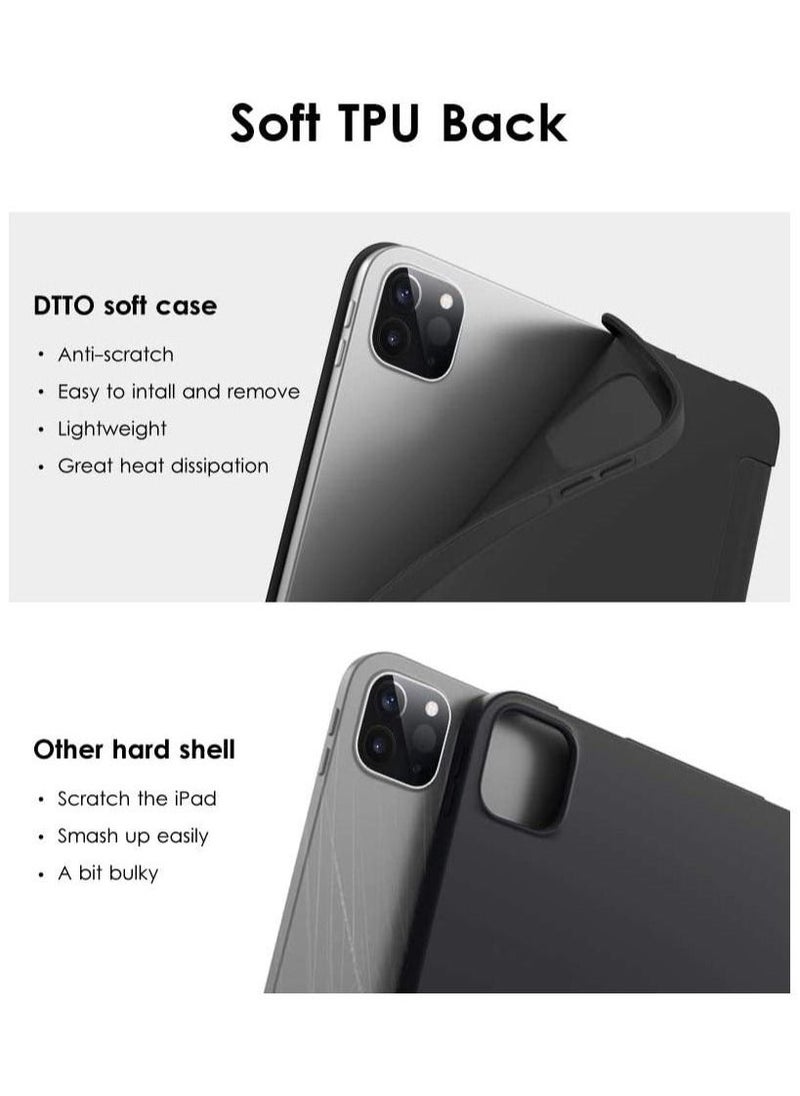 Case for iPad Pro 11 Inch 2nd/3rd/4th Generation 2022/2021/2020/2018,Ultra Lightweight Smart Trifold Stand with TPU Soft Back Cover - Image 3