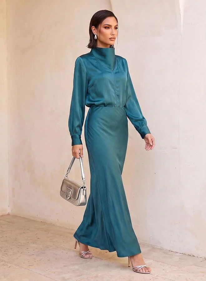 Iconic Iconic Satin Top with High Neck