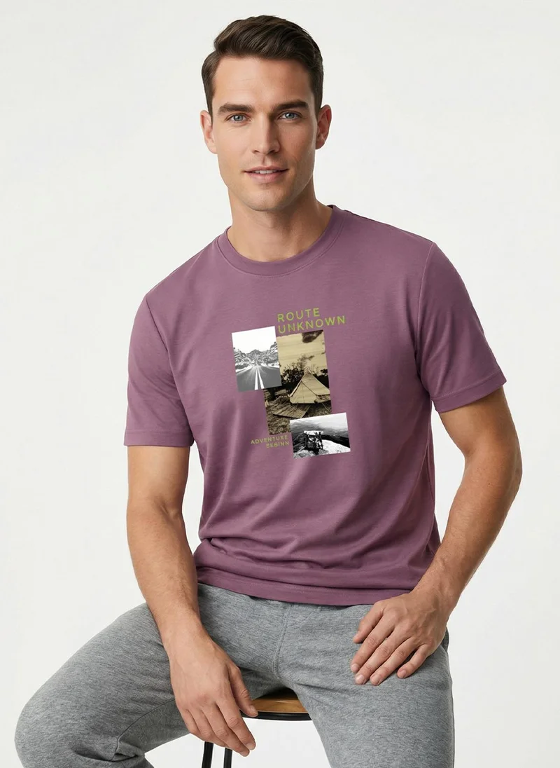 نوبيرو Nobero Regular Fit Printed T-shirt for Men