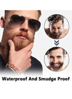 East Moon Beard Filler Pen with Brush Sweatproof Moustache Filler Tool Thick Beard Filling Kit Hairline Beard Filler 4 Head Beard Filler Pencil Beard Shaping Tool Waterproof Beard Pen Filler Set Black  - Image 3