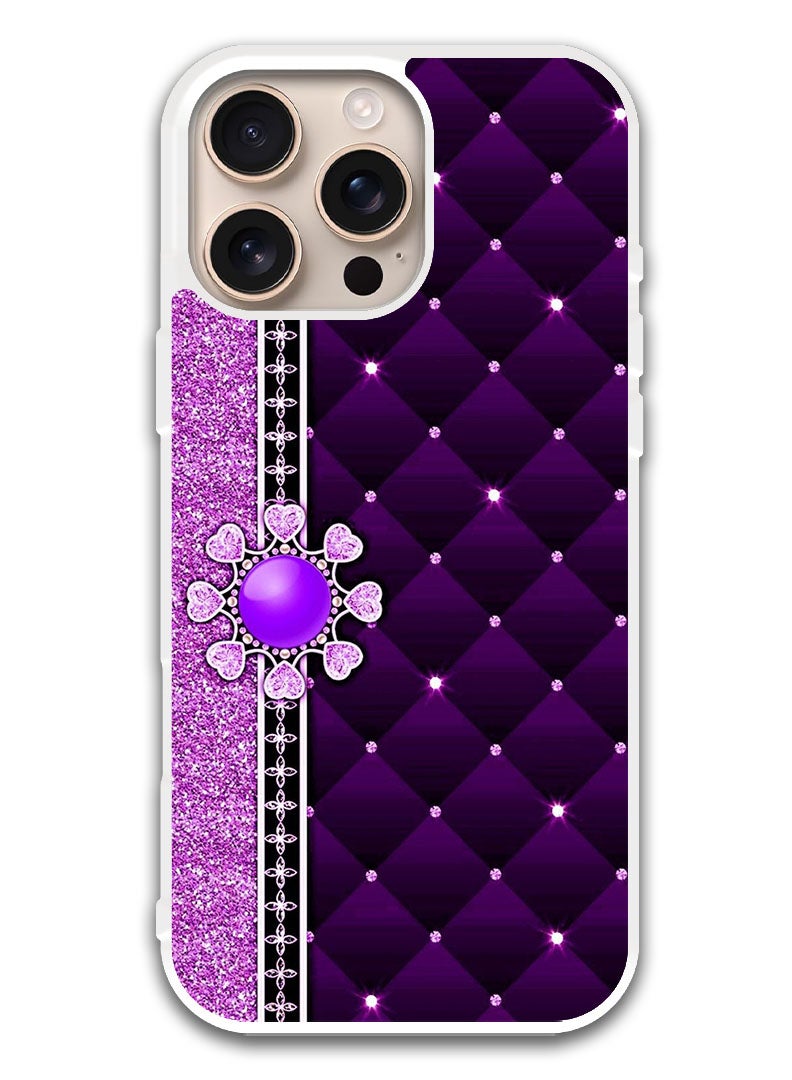 Theodor Protective Case Cover For APPLE IPHONE 16 Pro Purple Stappers (White Bumper) - Image 1