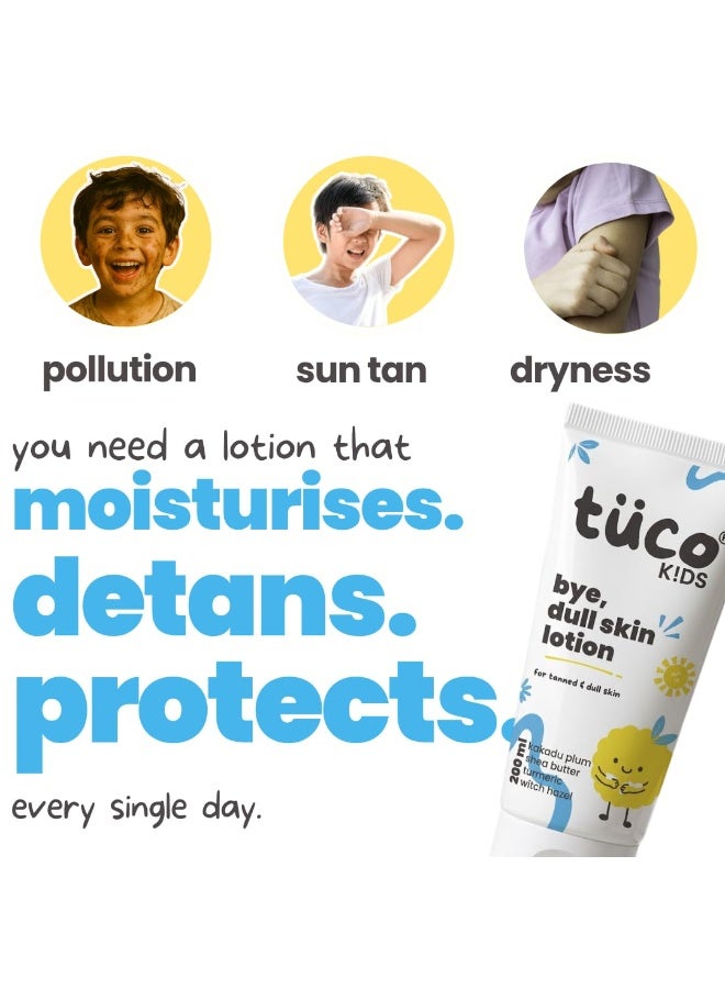 Tuco® Body Lotion for Dry & Oily Skin Kids | Daily Use | Removes Tan, Moisturizes, Hydrates & Nourishes | Enriched with Shea Butter, Turmeric, Kakadu Plum | SLS & Paraben free | 200 ml - Image 4