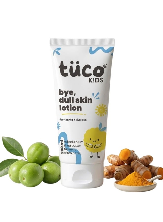 Tuco® Body Lotion for Dry & Oily Skin Kids | Daily Use | Removes Tan, Moisturizes, Hydrates & Nourishes | Enriched with Shea Butter, Turmeric, Kakadu Plum | SLS & Paraben free | 200 ml - Image 1