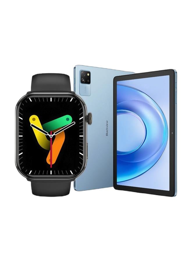 Blackview Tab 60 Pro 8GB RAM 128GB 4G Sunny Sky Blue International & Blackview Smartwatch R60 Watch 1.96'' AMOLED Display 800mAh Bluetooth Phone Call Meteorite Black Bundle - Image 1