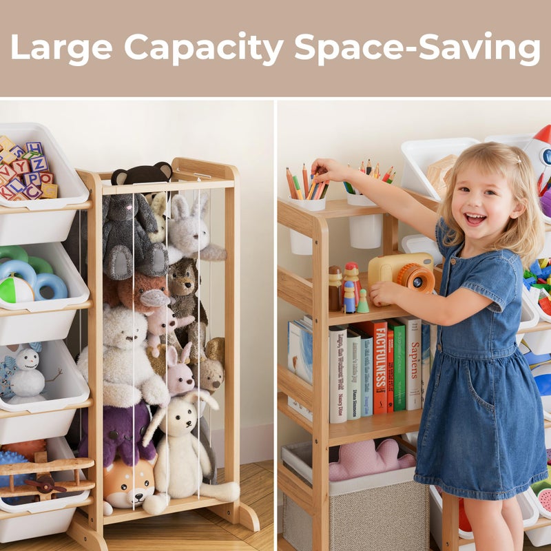 mirolam Storage Organizer with Bookshelf and Stuffed Animal Storage - Playroom Organization with Shelves and 12 Bins - Living Room Box for Lego - Bedroom Decor Essentials - Image 5