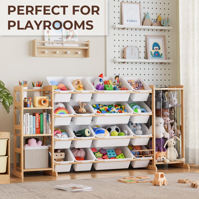 mirolam Storage Organizer with Bookshelf and Stuffed Animal Storage - Playroom Organization with Shelves and 12 Bins - Living Room Box for Lego - Bedroom Decor Essentials - Image 3