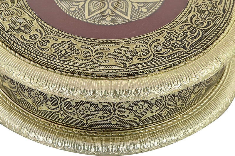 ROXA صندوق فواكه جافة فارغ مزخرف / صندوق فواكه جافة خشبي / صندوق حلويات / صندوق فواكه جافة مؤكسد / صندوق هدايا / صندوق مخوش / صندوق سوباري (صندوق 4 أقسام) (ماروني) - Image 4