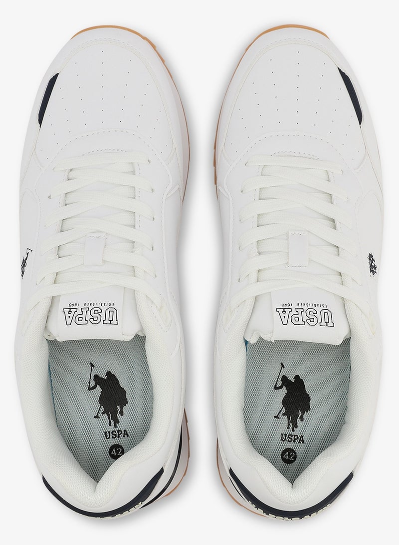 يو اس بولو اسن أحذية رياضية بيضاء للرجال بتصميم عصري خفيف ومريح للاستخدام اليومي - Image 5