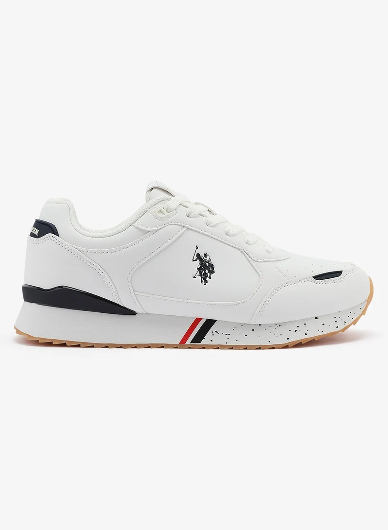 U.S. Polo Assn. Men's White Sneakers - Lightweight Modern Design Shoes, Comfortable Everyday Casual