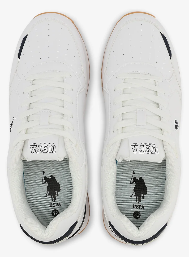 U.S. Polo Assn. white Men's White Sneakers - Lightweight Modern Design Shoes, Comfortable Everyday Casual for Men | Best Price UAE