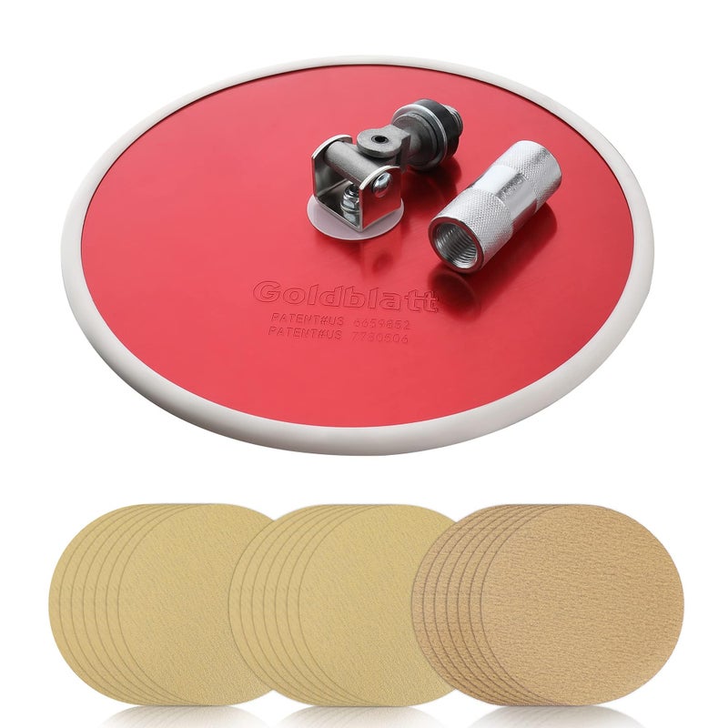 Goldblatt 9 Inch Drywall Sander, with 30pcs Sanding Discs-Hook and Loop 80 x 100/180 Mixed Grit, for Wall Cleaning and Polishing - Image 1