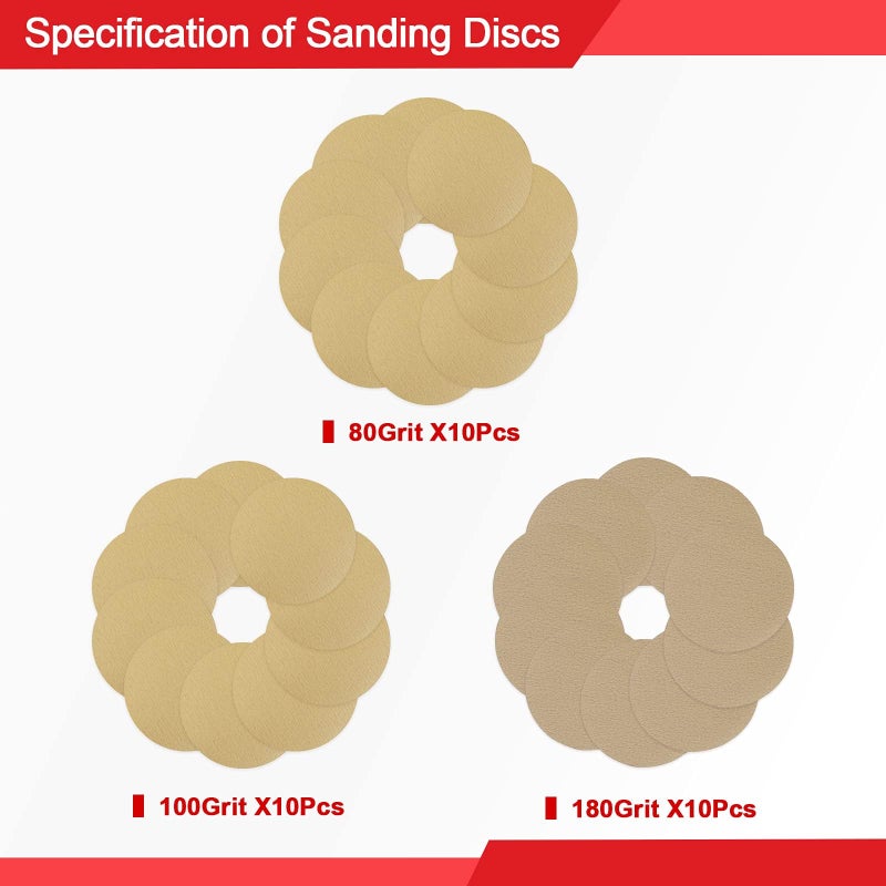 Goldblatt 9 Inch Drywall Sander, with 30pcs Sanding Discs-Hook and Loop 80 x 100/180 Mixed Grit, for Wall Cleaning and Polishing - Image 2