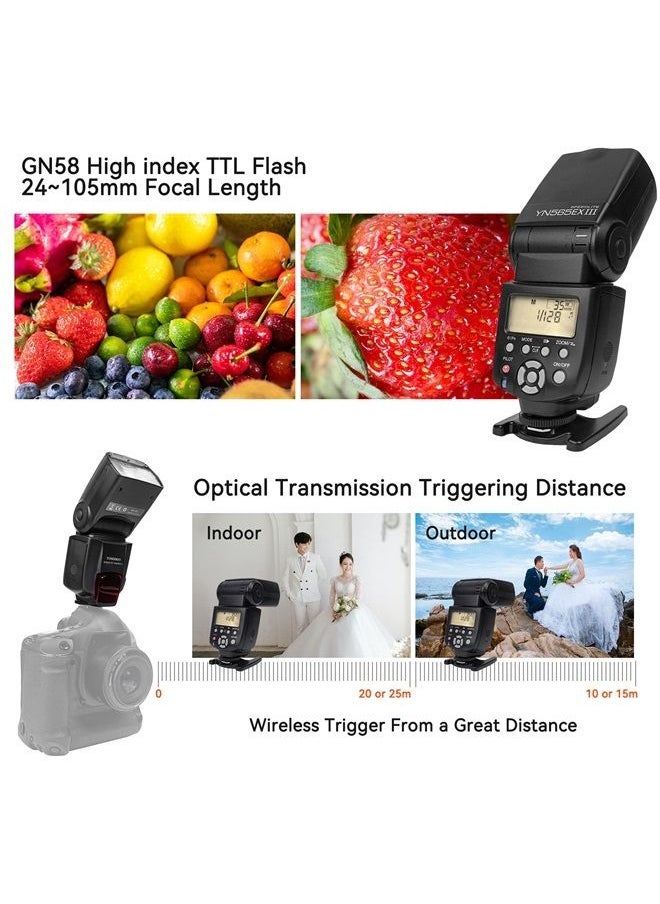 YONGNUO YN565EX III C Flash Speedlite Hot Shoe Flash TTL HSS Slave Compatible with 1500D 1300D 800D 750D 60D 50D 