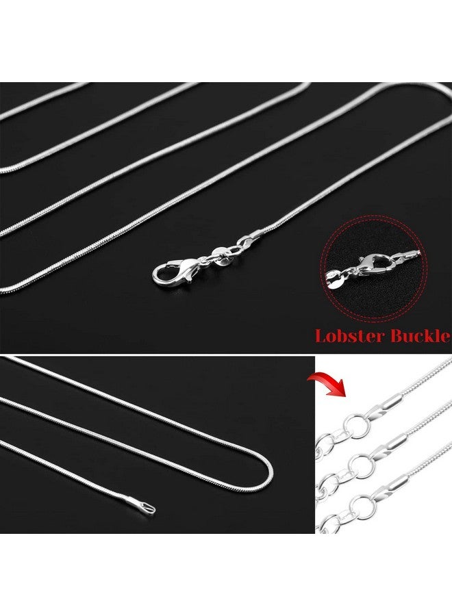 PAXCOO 30 Pack Chains For Jewelry Making Paxcoo Necklace Chains Bulk Silver Plated Snake Chains For Necklace Jewelry Making 1.2 Mm (22 Inches) (22 Inches) - Image 3