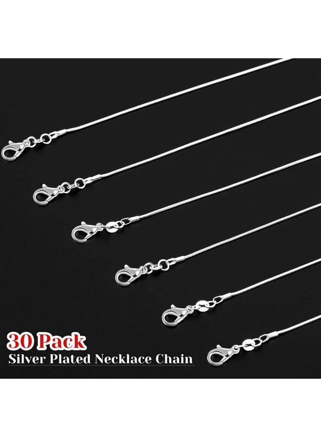 PAXCOO 30 Pack Chains For Jewelry Making Paxcoo Necklace Chains Bulk Silver Plated Snake Chains For Necklace Jewelry Making 1.2 Mm (22 Inches) (22 Inches) - Image 2
