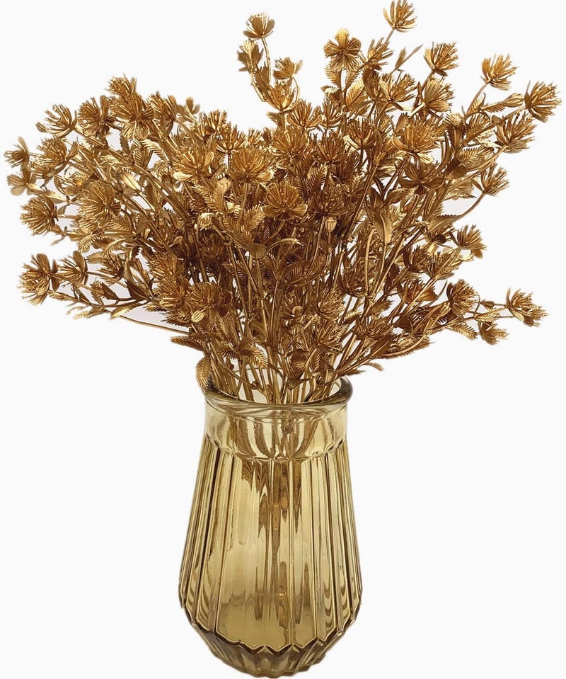 LOVENIMEN Fake Gypsophila Plant - Gold 4 Pack, Artificial Golden Babysbreath Plants, Plastic Baby Breath Grass Bushes Faux Shrubs Indoor Outdoor Planter Filler Home Garden Décor Christmas Decoration - Image 2