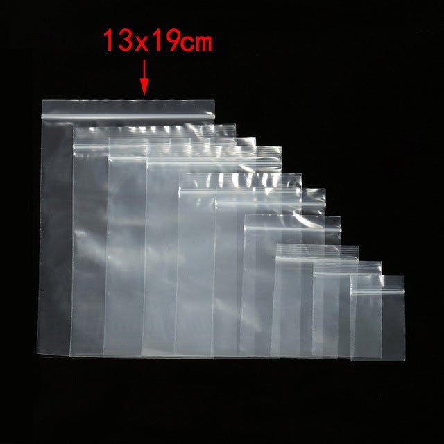 Generic 100pcs Thick PE Jewelry Seal Bags 13x 19cm