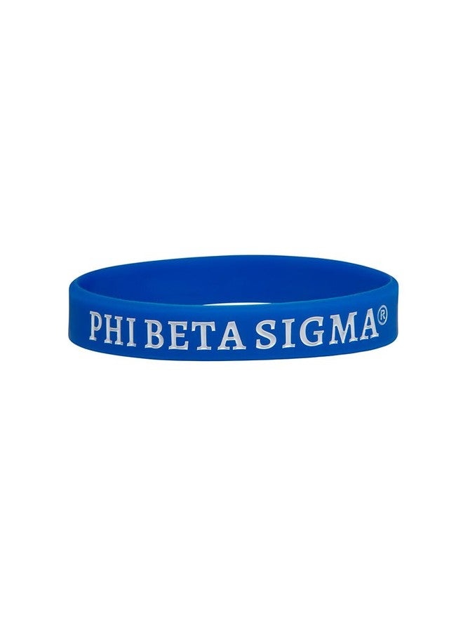 Phi Beta Sigma Solid Silicone Bracelet Blue, Medium