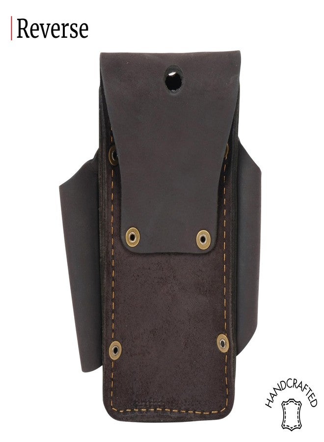 FESA Small Leather Tool Pouch - 5-in-1 Heavy Top Grain Leather Small Tool Pouch with a Steel Hammer Loop, 4 Pockets & Reinforced Heavy Duty Rivets - Fits Belts up to 3" - Handcrafted (Brown) - Image 5
