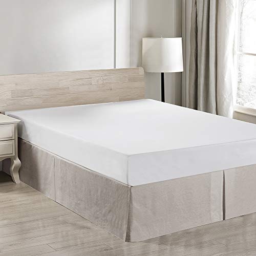 SimpleOpulence Belgian Linen Bed Skirt with Classic 14 inch Tailored Drop Dust Ruffle Easy Fit Breathable Premium Natural Flax Basic Linen California King