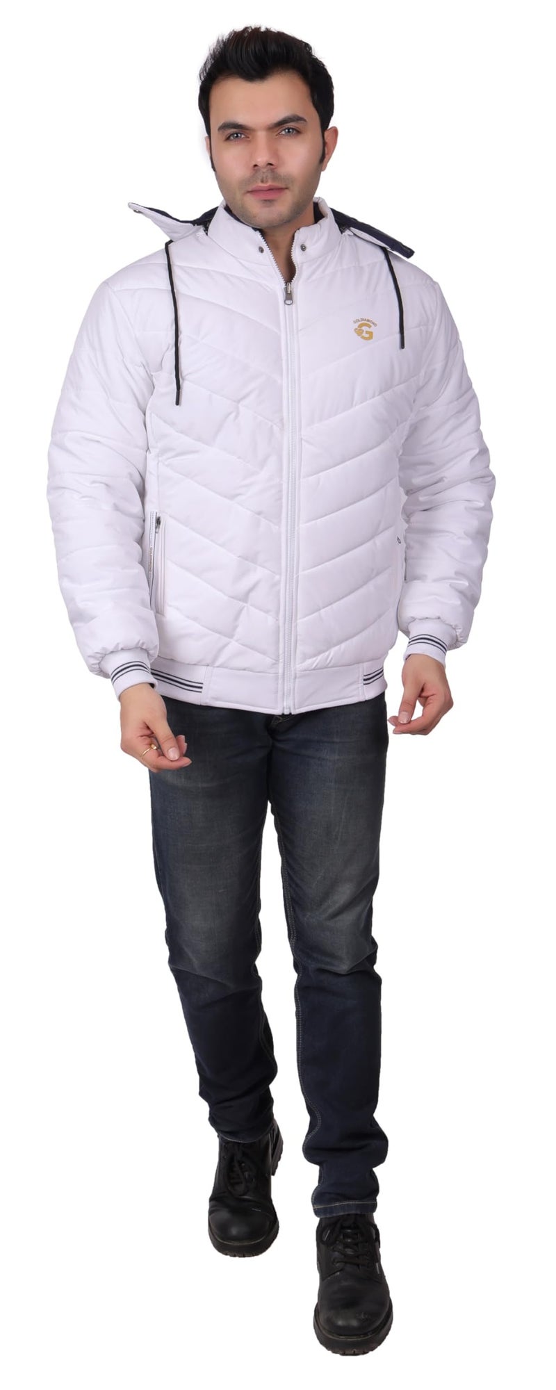 Quark Unisex Reversible Jacket in GLD Material best for Winterwear/Hiking/Biking/Camping/Mountaineering(Control Temperature up to 3 Degree Celsius.)(3°C)(Color:-White & Blue)(Size :- 2XL) - Image 3