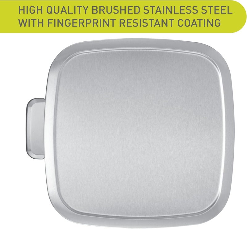 EKO 30L Square Step Bin Stella - Silver Large Pedal Bin With Soft-Close Lid Fingerprint-Resistant Finish Removable Inner Liner - Image 4