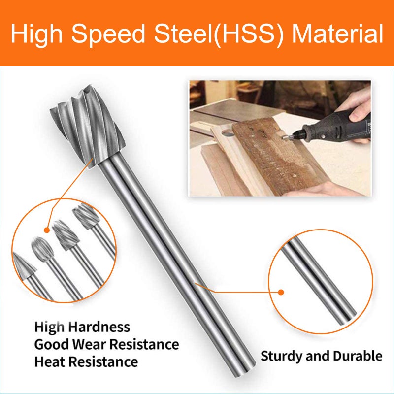 Hakkin 20pcs Tungsten Carbide Rotary Burr Set with 3mm Shank for DIY Woodworking, Carving, Engraving, Drilling - Image 2