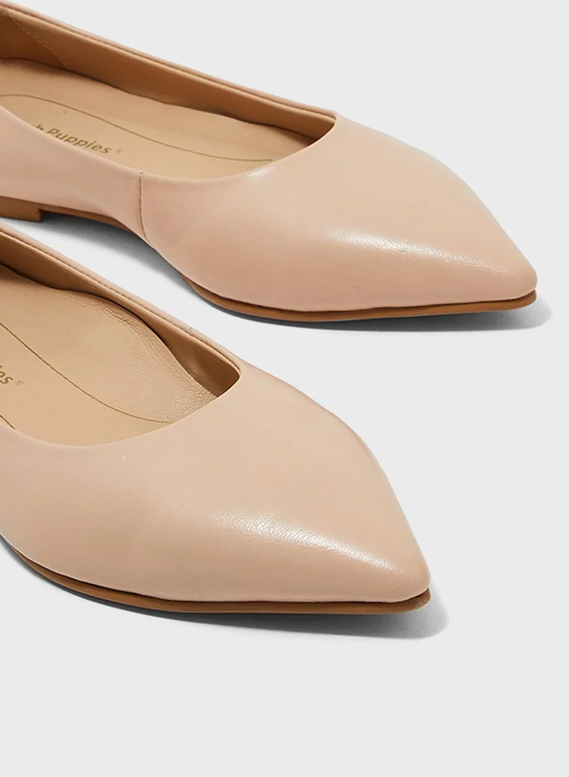 Hush Puppies Pointed Toe Ballerinas