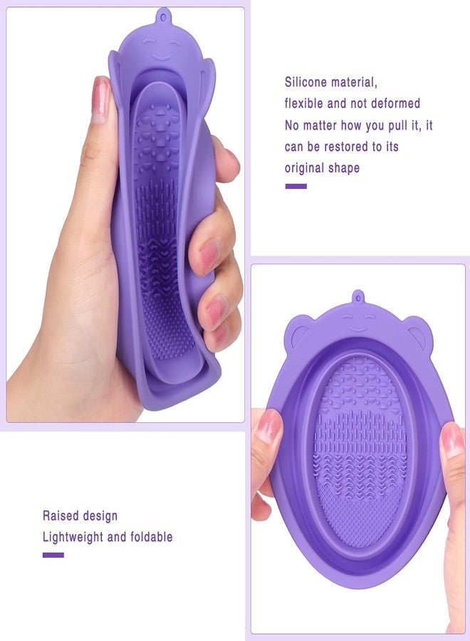 MobFest® Silicone Makeup Sponge Brushes Washing Foldable Bowl Durable Eyeshadow Powder Puff Cleaner Tray, Multicolor (M, 1) - Image 3