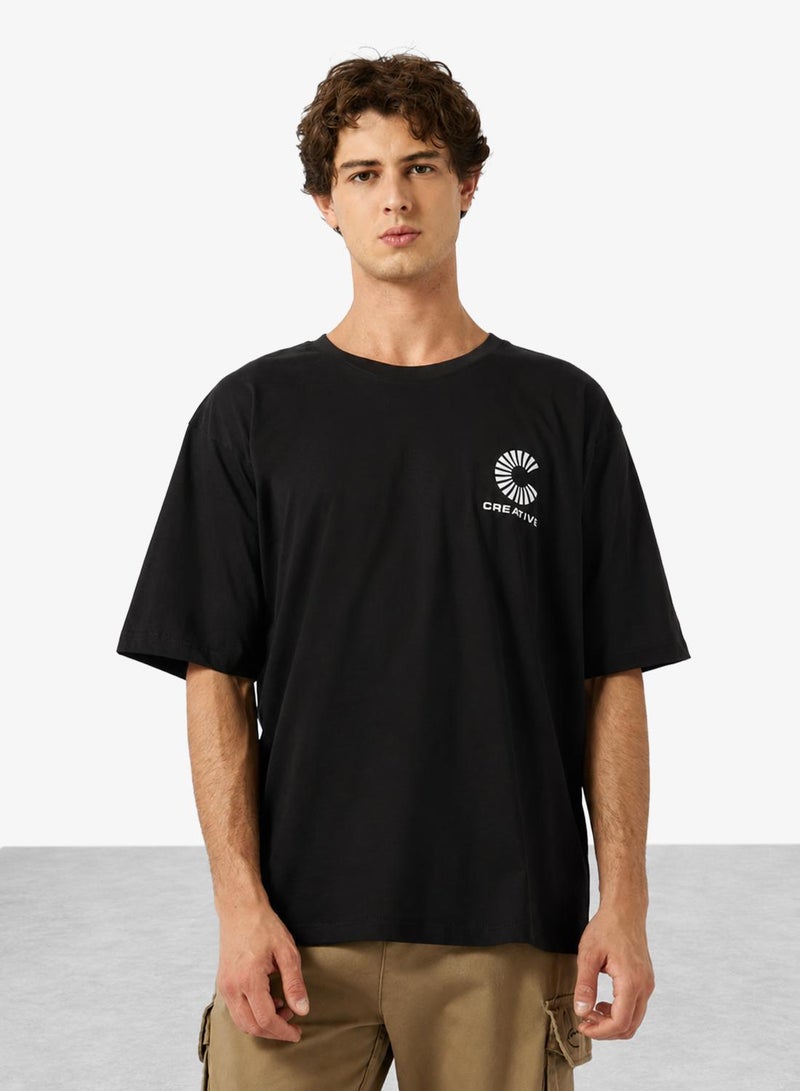 Seventy Five Graphic Crew Neck Oversize Drop Shoulder T-Shirt - Image 1
