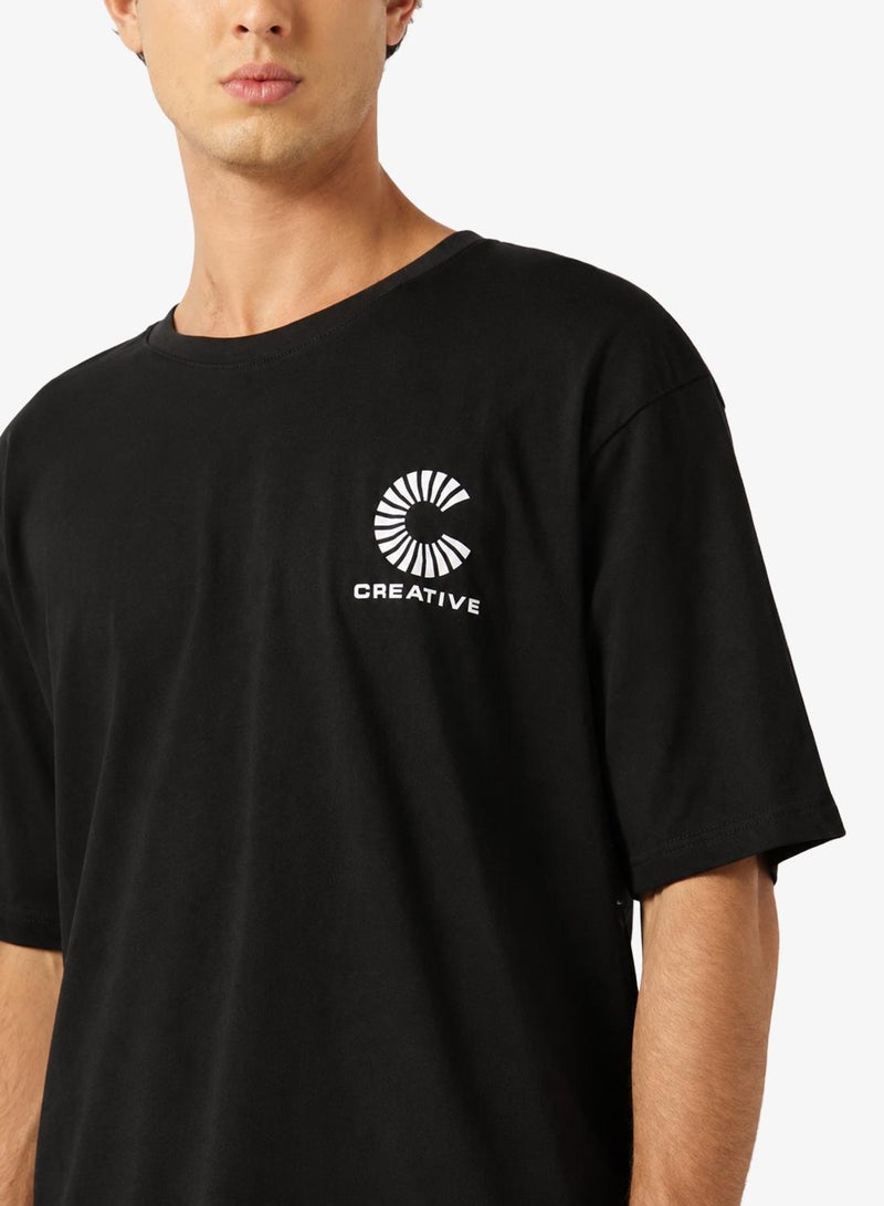 Seventy Five Graphic Crew Neck Oversize Drop Shoulder T-Shirt - Image 3