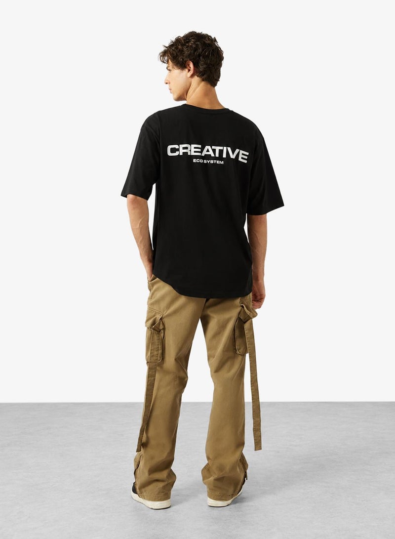 Seventy Five Graphic Crew Neck Oversize Drop Shoulder T-Shirt - Image 4