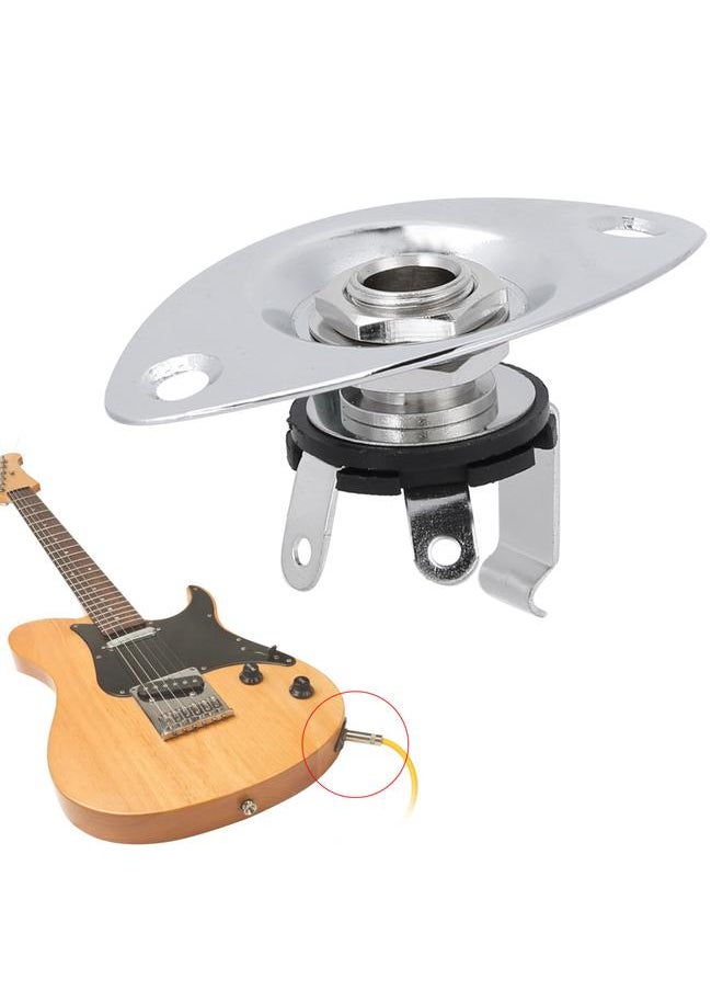 Thoraya 1/4 Guitar Output Input Jack Plug Socket 6.35mm for Electric Guitars Basses Musical Chromium  - Image 4
