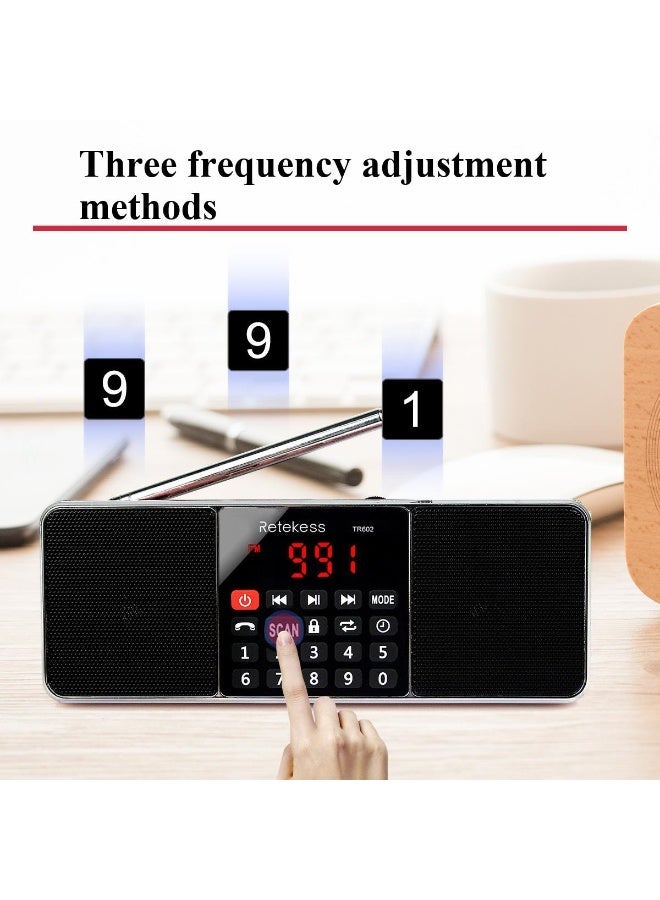Retekess راديو TR602 FM / AM متعدد النطاقات مستقبل راديو رقمي مكبرات صوت بلوتوث مشغل MP3 مخرج سماعة AUX دعم بطاقة TF وقراءة U Drive - Image 4