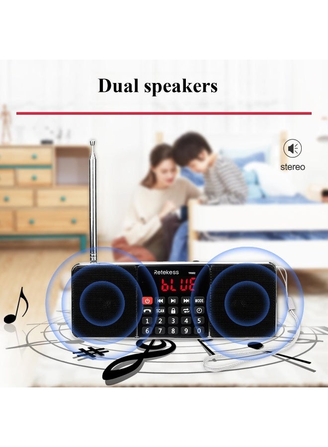 Retekess راديو TR602 FM / AM متعدد النطاقات مستقبل راديو رقمي مكبرات صوت بلوتوث مشغل MP3 مخرج سماعة AUX دعم بطاقة TF وقراءة U Drive - Image 5