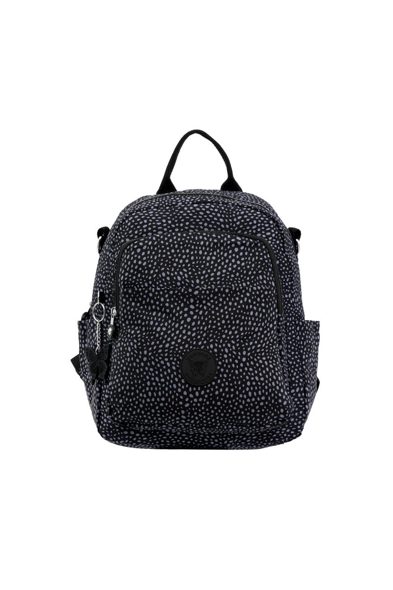 CAPRICE COLLECTION Unisex AllDay Small Backpack – Waterproof Nylon, Adjustable Straps, Detachable Shoulder Strap, Polka Dot Grey  - Image 1