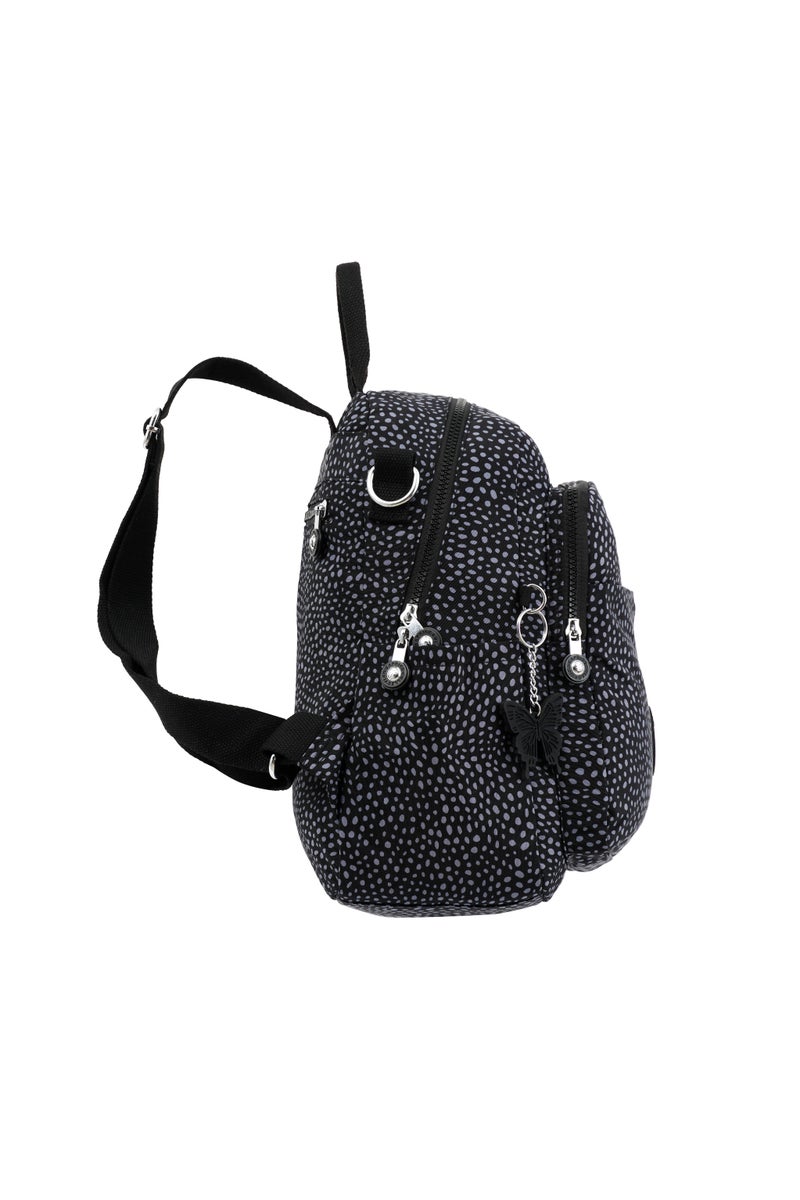 CAPRICE COLLECTION Unisex AllDay Small Backpack – Waterproof Nylon, Adjustable Straps, Detachable Shoulder Strap, Polka Dot Grey  - Image 3