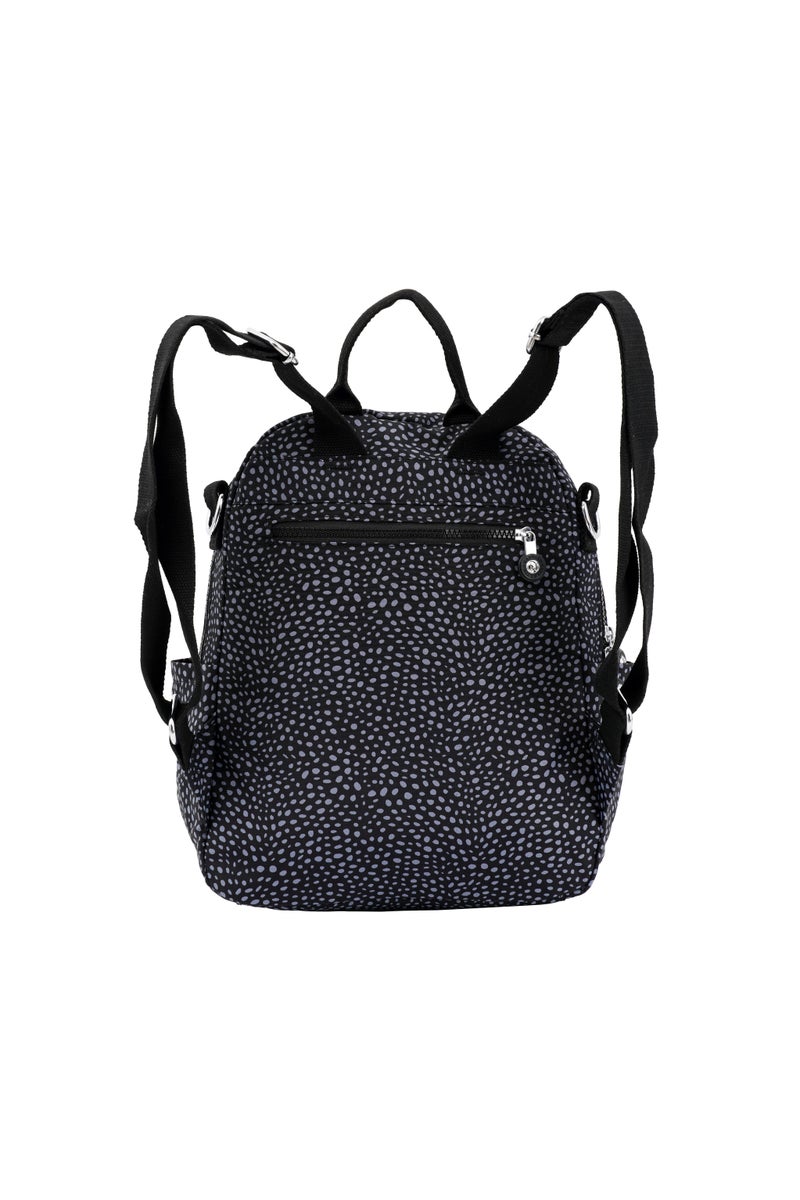CAPRICE COLLECTION Unisex AllDay Small Backpack – Waterproof Nylon, Adjustable Straps, Detachable Shoulder Strap, Polka Dot Grey  - Image 5
