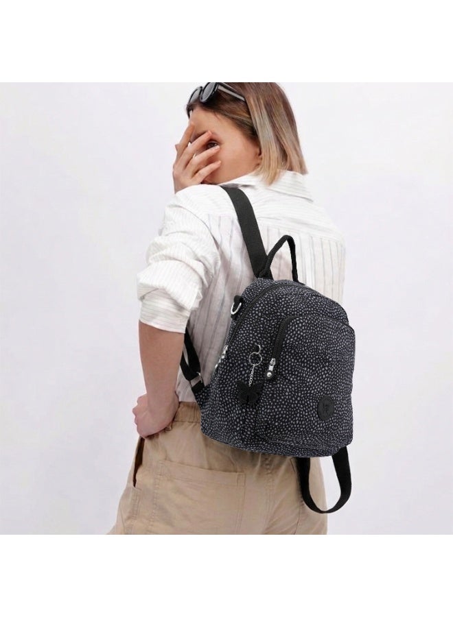 CAPRICE COLLECTION Women's Backpack, Lightweight Nylon Bag with Multiple Compartments, Water repellent Travel Handbag for Work, Shopping, Travel & Everyday Use - Charcoal Textured Grey - Image 3