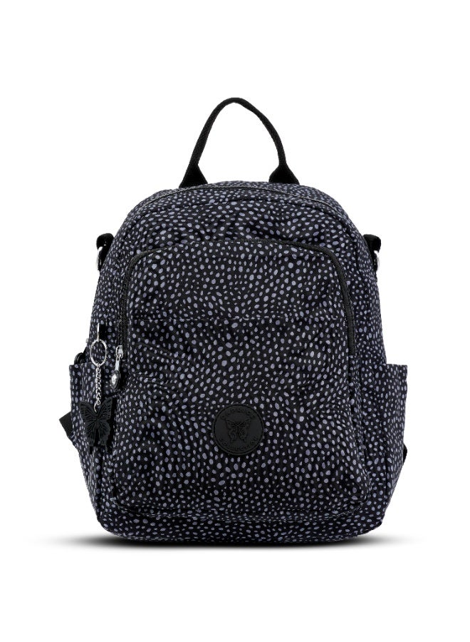 CAPRICE COLLECTION Women's Backpack, Lightweight Nylon Bag with Multiple Compartments, Water repellent Travel Handbag for Work, Shopping, Travel & Everyday Use - Charcoal Textured Grey - Image 1