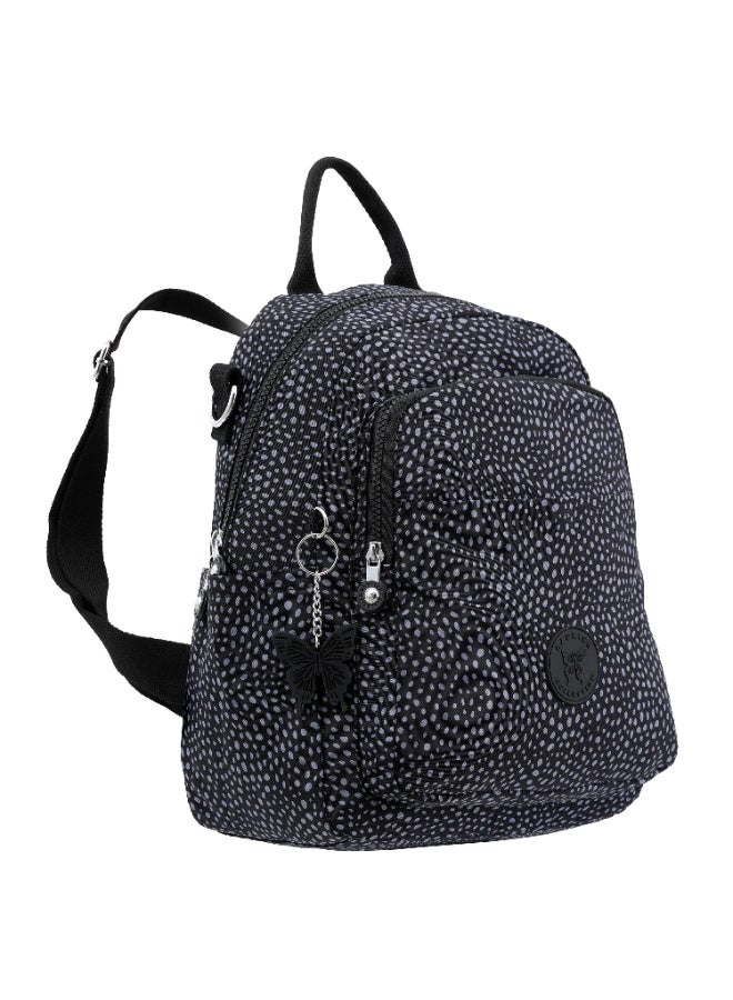 CAPRICE COLLECTION Women's Backpack, Lightweight Nylon Bag with Multiple Compartments, Water repellent Travel Handbag for Work, Shopping, Travel & Everyday Use - Charcoal Textured Grey - Image 2