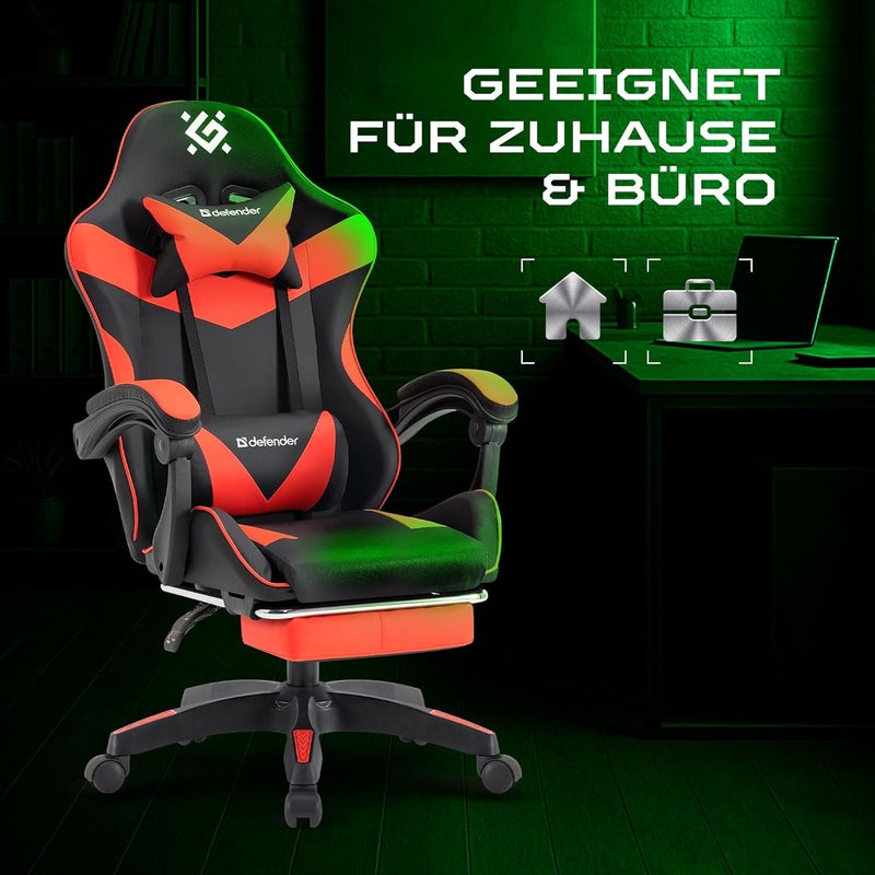 Defender Tornado Gaming Chair with Footrest - Ergonomic Gaming Chair Made of Faux Leather, Adjustable Backrest 135°, Height Adjustable, Up to 120 kg - Image 5