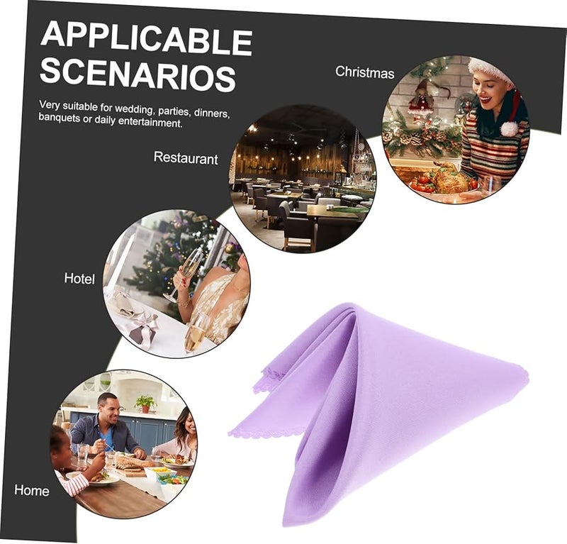 10 قطعة مناديل قماشية بلون صلب قابلة للغسل عالية الامتصاص لحفلات العشاء والزفاف - Image 4