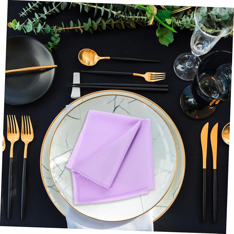 10 قطعة مناديل قماشية بلون صلب قابلة للغسل عالية الامتصاص لحفلات العشاء والزفاف - Image 2