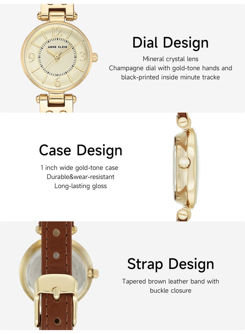 آن كلاين ساعة اسوارة نسائية كلاسيكية سهلة القراءة وساعة يد للسيدات - Image 3