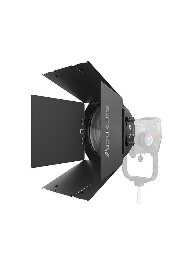 أبتشر أبواب بارن Aputure CF12 – ملحق بـ 8 شفرات للتحكم الدقيق في الضوء مع عدسة CF12 Fresnel، تشكيل شعاع احترافي، هيكل من الألمنيوم خفيف الوزن، تثبيت سهل للاستوديو والتصوير الخارجي  - Image 1