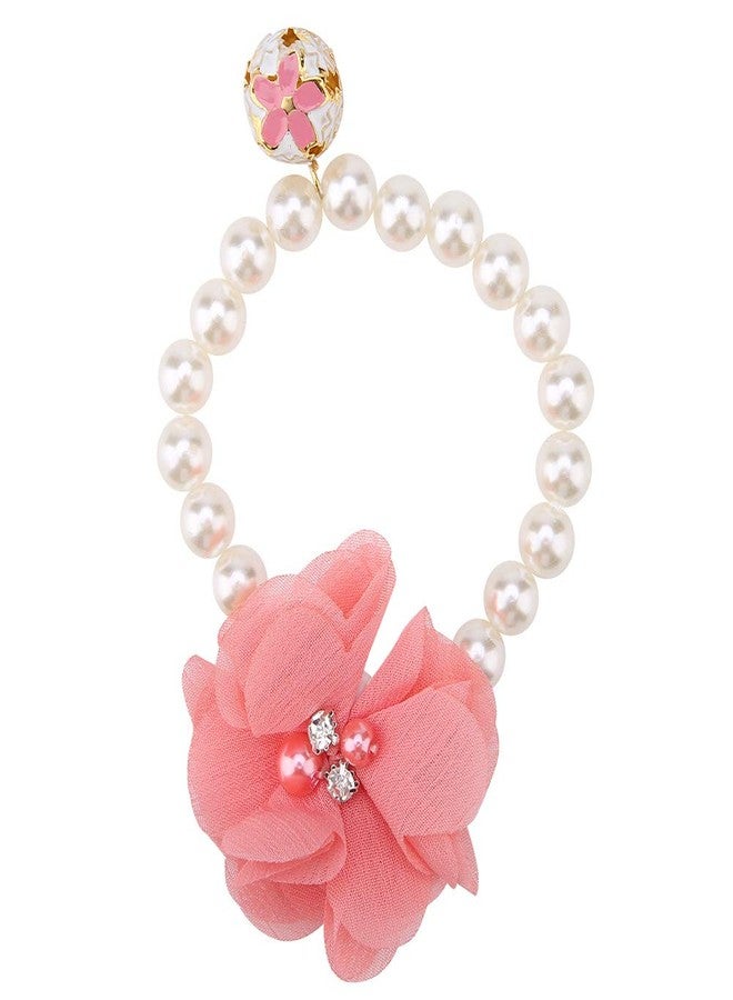AYNEFY Pet Necklace, Adjustable Pet Pearl Necklace Flower Pets Dog Collar with Bell High Elastic Dog Clothing Accessories Plastic Collar Easy to Wear for Pet Party Decoration () - Image 1
