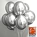 Jonhamwelbor Metallic Silver Chrome Balloons 50 Pack 12 Inches Shiny Silver Party Latex Helium Balloon for Women Men Boy Girl Birthday Wedding Baby Shower Party Decorations with silver ribbon - Image 4
